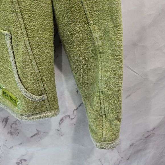 Marmot Jacket Womens Small Green Hooded Sherpa Teddy Fleece Full Zip Coat - Picture 4 of 10